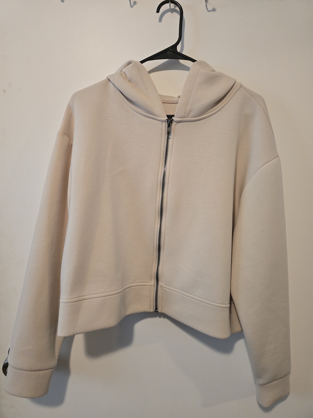 A New Day NWOT Soft Cream Cropped Full-zip Hoodie